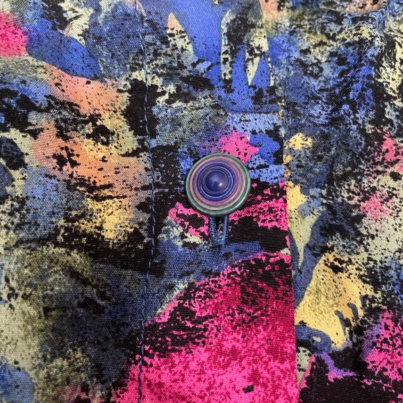 vtg orchid floral button up - Picture 4 of 4